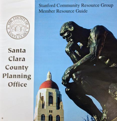 "Santa Clara County Planning Office - Stanford Community Resource Group Member Resource Guide" flyer cover" 