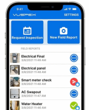 Inspection app being used